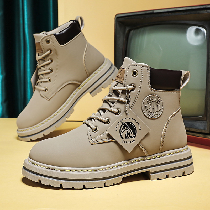 Rhubarb Waterproof Anti-Slip British Martin Boots – Trendy High-Top Men's Footwear - Image 4