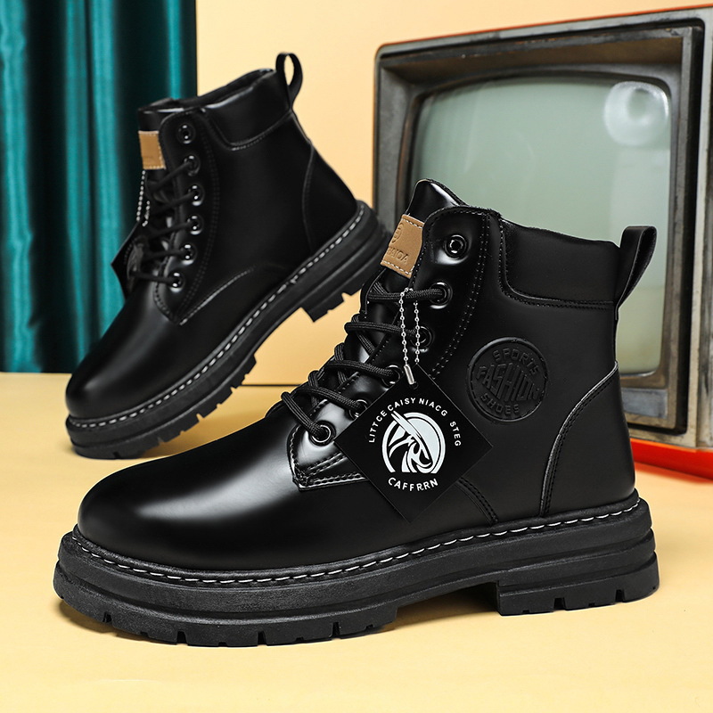 Rhubarb Waterproof Anti-Slip British Martin Boots – Trendy High-Top Men's Footwear - Image 3