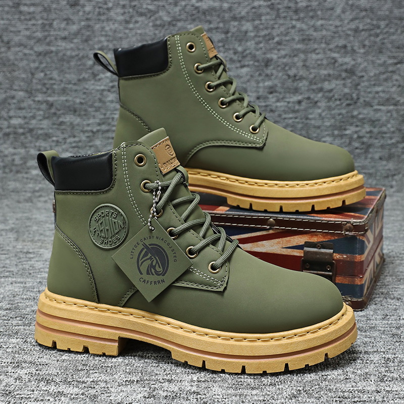 Rhubarb Waterproof Anti-Slip British Martin Boots – Trendy High-Top Men's Footwear - Image 7