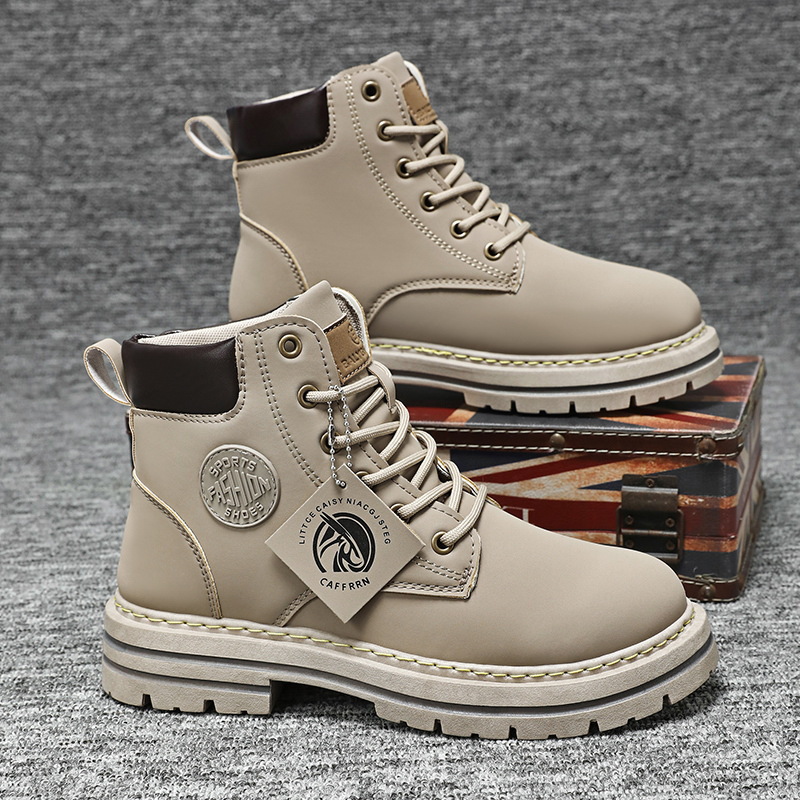 Rhubarb Waterproof Anti-Slip British Martin Boots – Trendy High-Top Men's Footwear - Image 9