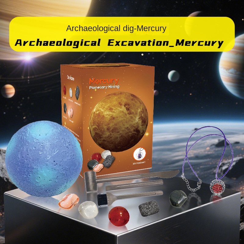 Solar System Nine Planets Children's Archaeological Excavation Toy Planet Gemstone Digging Treasure Hunt - Image 12