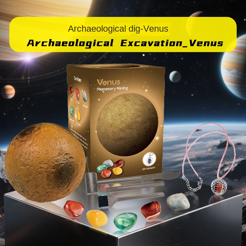 Solar System Nine Planets Children's Archaeological Excavation Toy Planet Gemstone Digging Treasure Hunt - Image 10