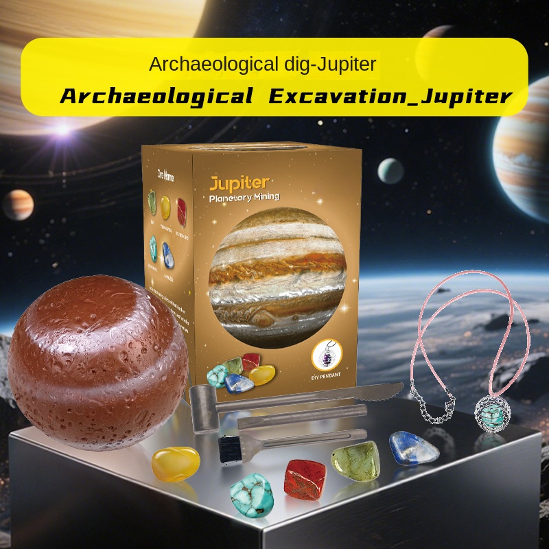 Solar System Nine Planets Children's Archaeological Excavation Toy Planet Gemstone Digging Treasure Hunt - Image 11