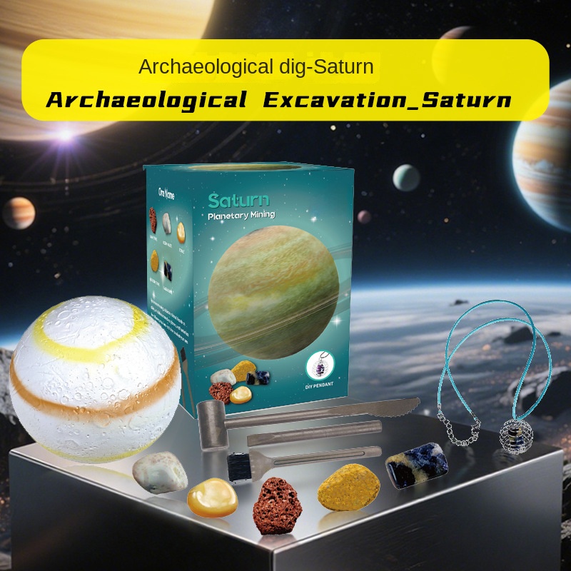 Solar System Nine Planets Children's Archaeological Excavation Toy Planet Gemstone Digging Treasure Hunt - Image 14