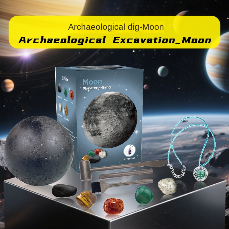 Solar System Nine Planets Children's Archaeological Excavation Toy Planet Gemstone Digging Treasure Hunt - Image 7
